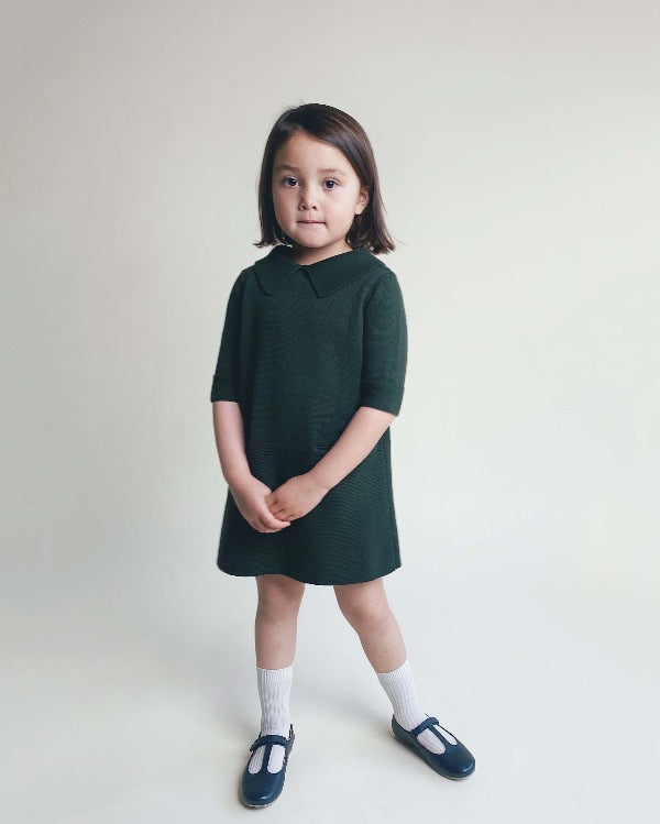 Robe de soeur en vert, 100% coton durable, design islandais 