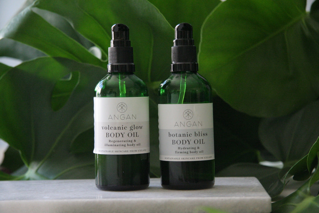 Volcanic glow and botanic bliss body oils from Iceland  