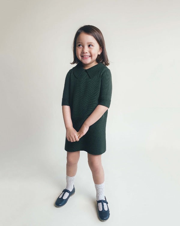 Sister dress in green, made from 100% durable cotton, icelandic design 