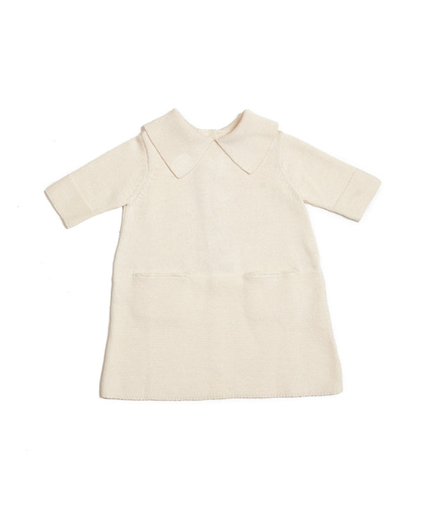 Sister dress in cream, front side. Made from 100% durable cotton, icelandic design 